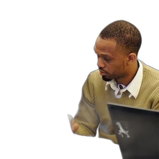 two, men, working, laptops transparent PNG cut-out