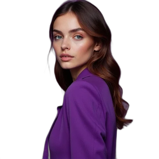 jacket, dress, face, hair transparent PNG cut-out