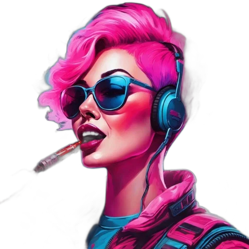 jacket, face, cyberpunk, concept art transparent PNG cut-out