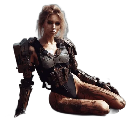 robot, weapon, concept art, cyberpunk transparent PNG cut-out