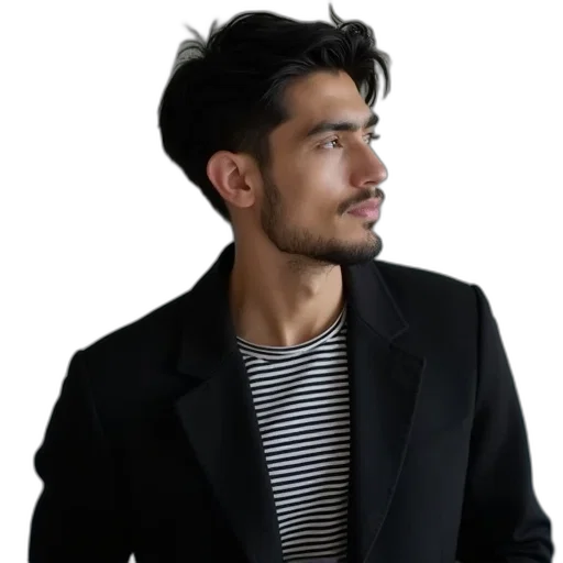 jacket, staff, face, hat transparent PNG cut-out