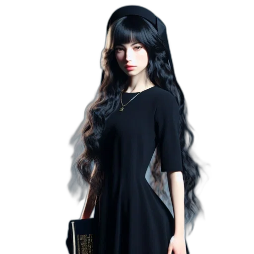 dress, hair, fantasy art, photorealistic transparent PNG cut-out