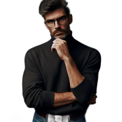 jacket, staff, face, photorealistic transparent PNG cut-out