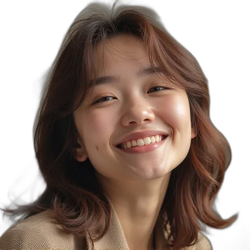 face, photorealistic, oil painting, smile transparent PNG cut-out