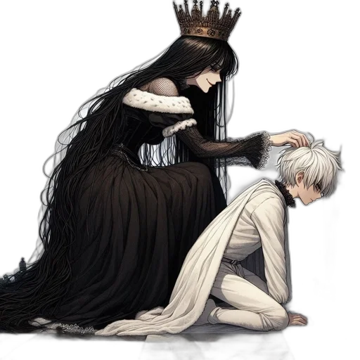 crown, dress, fantasy art, concept art transparent PNG cut-out