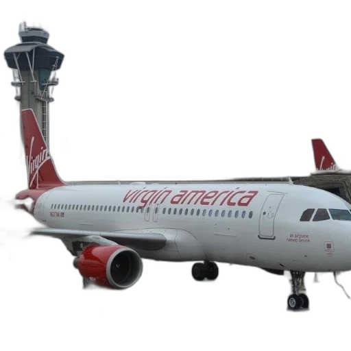 3d render, virgin, america, airplane transparent PNG cut-out