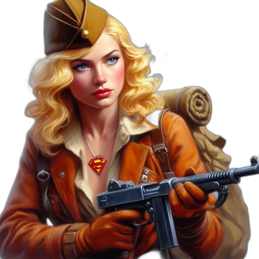 weapon, jacket, staff, comic book art transparent PNG cut-out