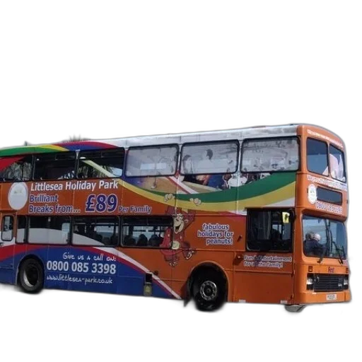 3d render, double, decker, bus transparent PNG cut-out