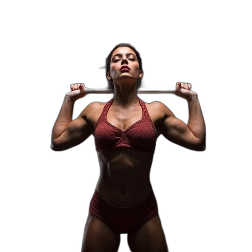 staff, weapon, woman, barbells transparent PNG cut-out