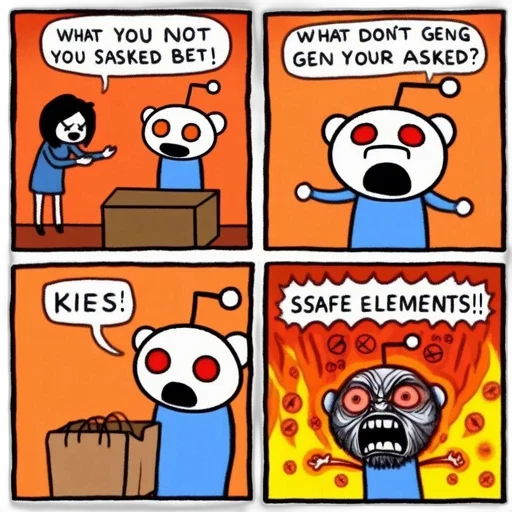robot, mask, fire, comic transparent PNG cut-out