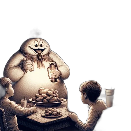 food, robot, concept art, comic book art transparent PNG cut-out