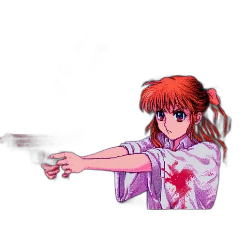 weapon, jacket, robot, hair transparent PNG cut-out
