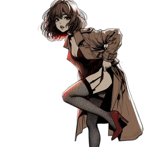 dress, staff, jacket, weapon transparent PNG cut-out