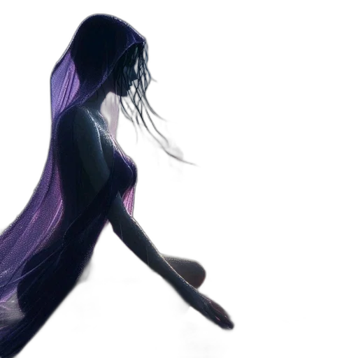 dress, hair, creature, concept art transparent PNG cut-out