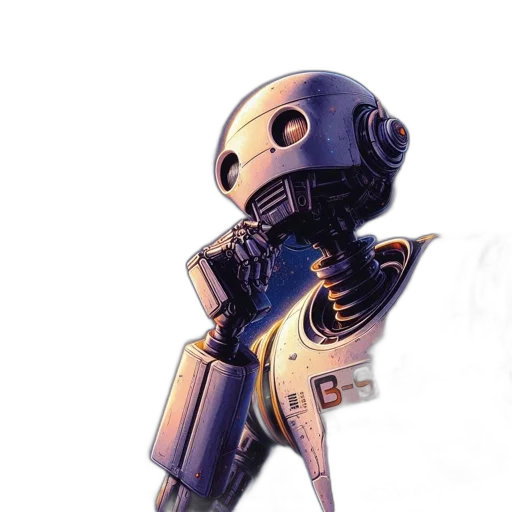robot, weapon, staff, jacket transparent PNG cut-out