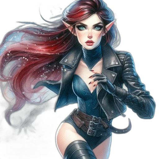 comic book art, concept art, fantasy art, cyberpunk transparent PNG cut-out