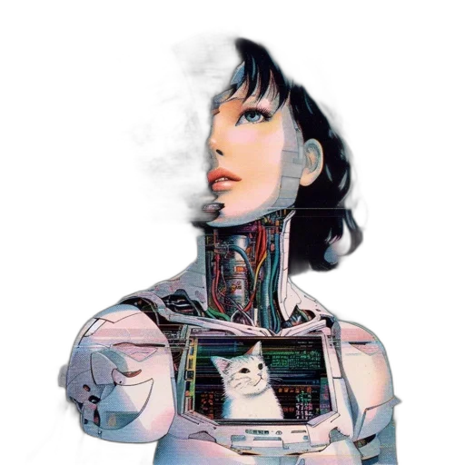 robot, face, jacket, dress transparent PNG cut-out
