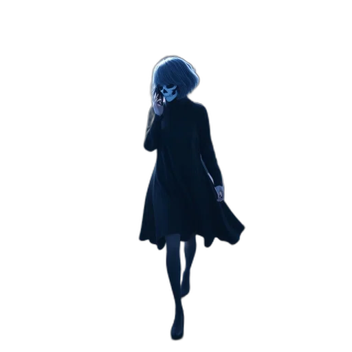 dress, jacket, hat, staff transparent PNG cut-out