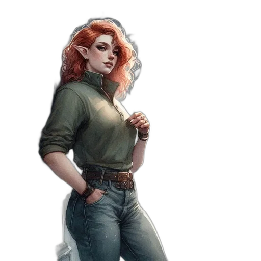 jacket, staff, concept art, fantasy art transparent PNG cut-out