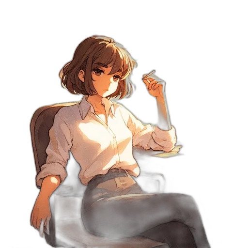 staff, dress, jacket, face transparent PNG cut-out