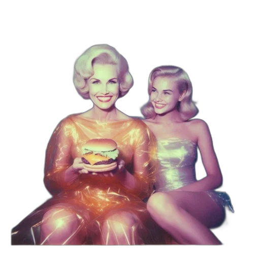dress, crown, food, vaporwave transparent PNG cut-out