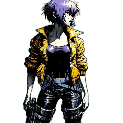 jacket, cyberpunk, comic book art, concept art transparent PNG cut-out