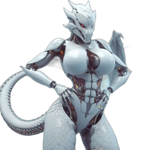robot, dragon, concept art, 3d render transparent PNG cut-out