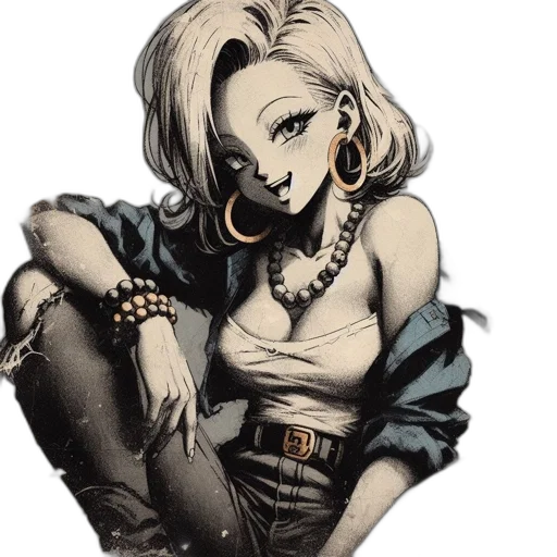jewelry, jacket, cartoon, comic book art transparent PNG cut-out
