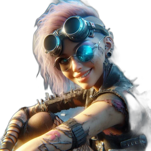 weapon, staff, face, robot transparent PNG cut-out