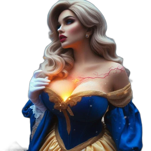 dress, crown, jewelry, fantasy art transparent PNG cut-out