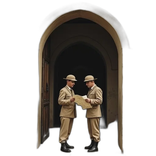 staff, hat, building, concept art transparent PNG cut-out