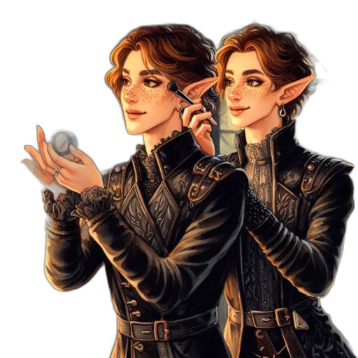 jacket, staff, concept art, fantasy art transparent PNG cut-out