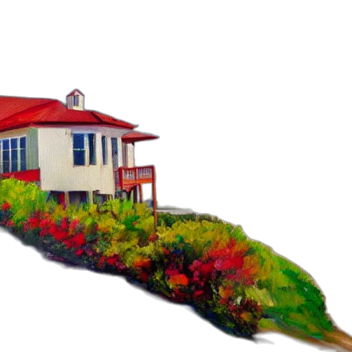 building, photorealistic, 3d render, oil painting transparent PNG cut-out