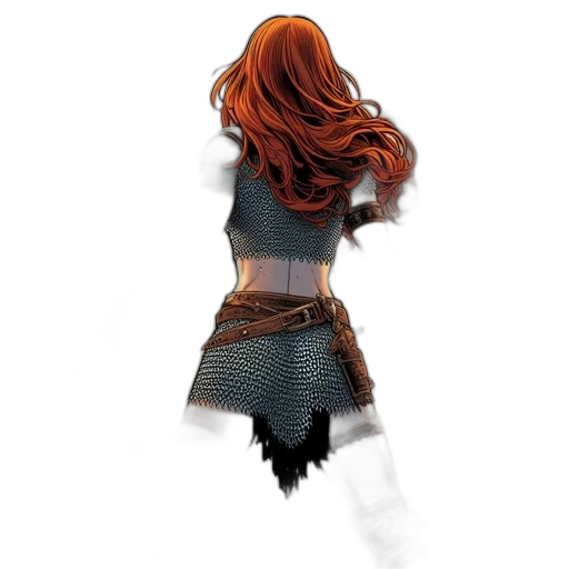 dress, hair, sword, jacket transparent PNG cut-out