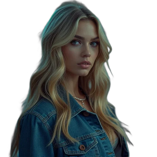 jacket, face, hair, jewelry transparent PNG cut-out
