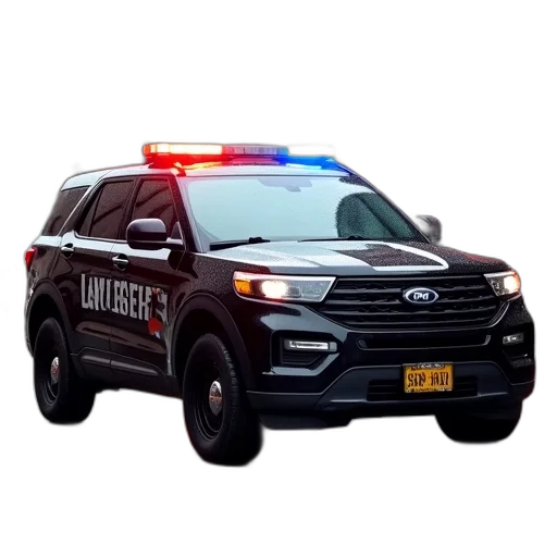 car, police, suv, flashing transparent PNG cut-out