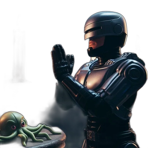 robot, concept art, comic book art, cyberpunk transparent PNG cut-out