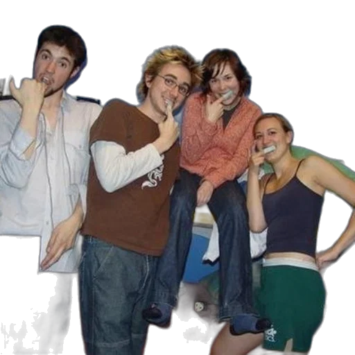 staff, jacket, four, people transparent PNG cut-out