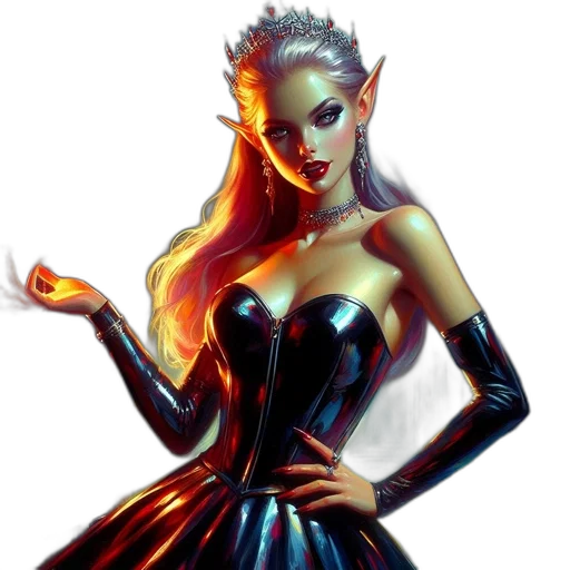 dress, jewelry, fantasy art, concept art transparent PNG cut-out