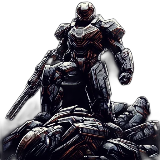 robot, weapon, comic book art, concept art transparent PNG cut-out
