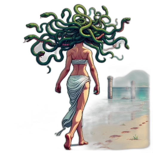 hair, creature, dress, concept art transparent PNG cut-out