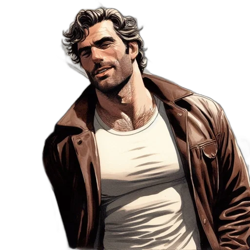 jacket, comic book art, concept art, photorealistic transparent PNG cut-out