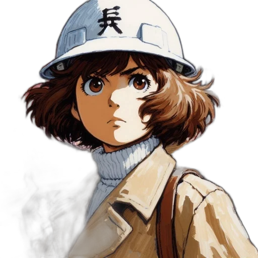 hat, jacket, face, staff transparent PNG cut-out