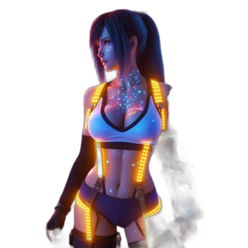 robot, cyberpunk, concept art, 3d render transparent PNG cut-out