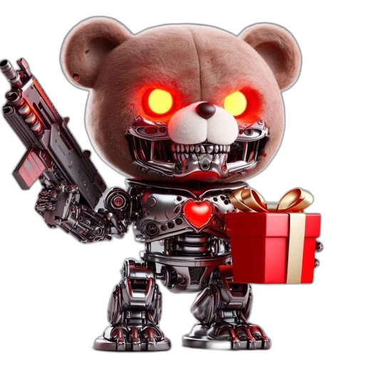 robot, concept art, 3d render, cyberpunk transparent PNG cut-out