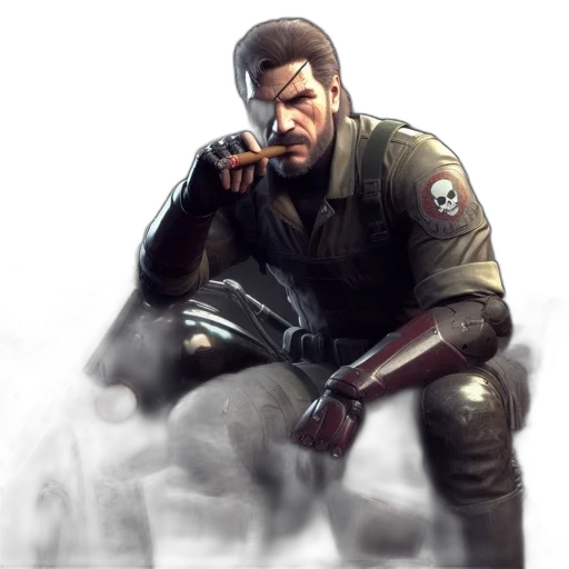 weapon, jacket, face, concept art transparent PNG cut-out