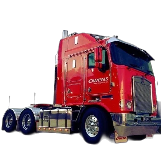 photorealistic, red, semi, truck transparent PNG cut-out