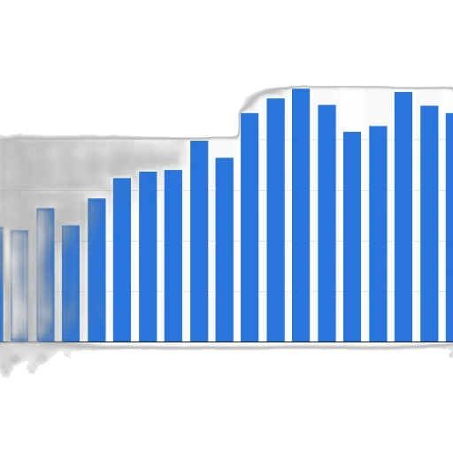 3d render, blue, bar, chart transparent PNG cut-out