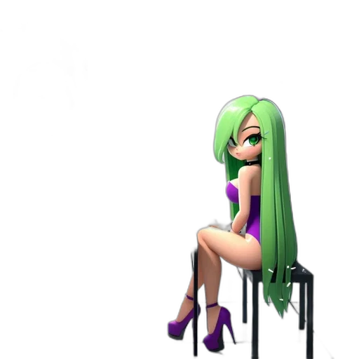 dress, furniture, hair, shoes transparent PNG cut-out