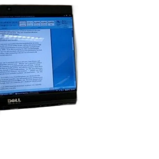 dell, laptop, open, document transparent PNG cut-out